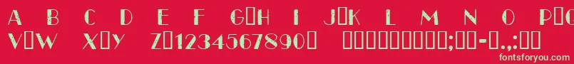 Шрифт CfparisoldstyleRegular – зелёные шрифты на красном фоне