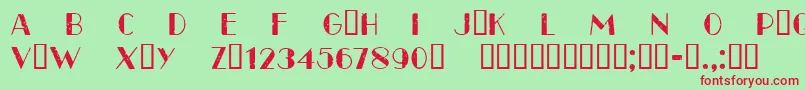 フォントCfparisoldstyleRegular – 赤い文字の緑の背景