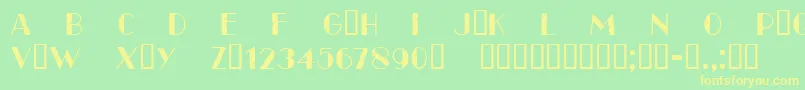 CfparisoldstyleRegular Font – Yellow Fonts on Green Background