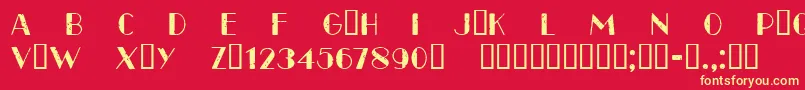 CfparisoldstyleRegular Font – Yellow Fonts on Red Background