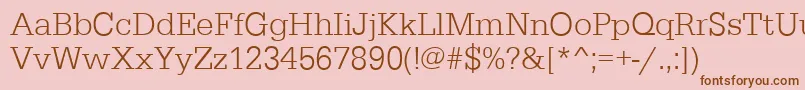 フォントEgyptiennestdLightRegular – ピンクの背景に茶色のフォント