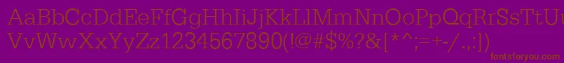 フォントEgyptiennestdLightRegular – 紫色の背景に茶色のフォント
