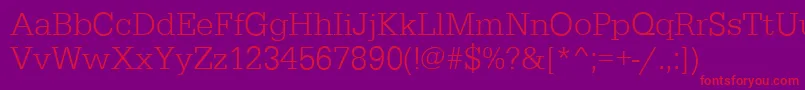 EgyptiennestdLightRegular Font – Red Fonts on Purple Background