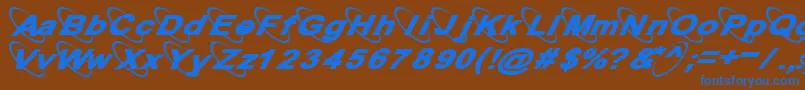 13Misa Font – Blue Fonts on Brown Background