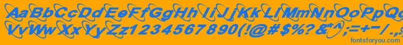 13Misa Font – Blue Fonts on Orange Background