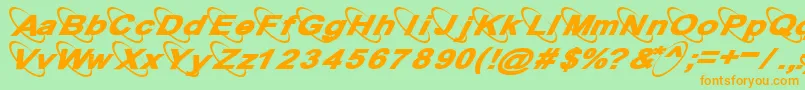 13Misa Font – Orange Fonts on Green Background