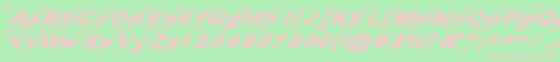 13Misa Font – Pink Fonts on Green Background