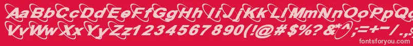 13Misa Font – Pink Fonts on Red Background