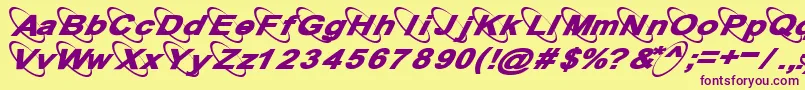 13Misa Font – Purple Fonts on Yellow Background