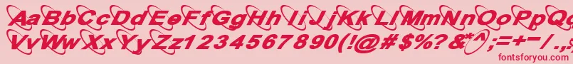 13Misa Font – Red Fonts on Pink Background