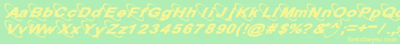 13Misa Font – Yellow Fonts on Green Background