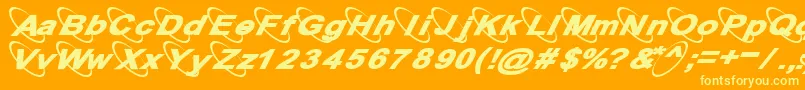 13Misa Font – Yellow Fonts on Orange Background