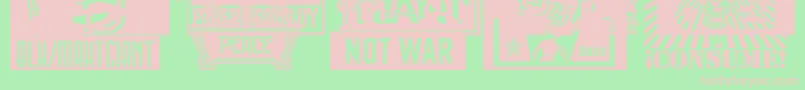 Obeyxl1Caps Font – Pink Fonts on Green Background