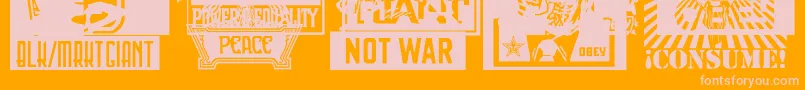 En savoir plus sur la police Obeyxl1Caps Police Obeyxl1Caps – polices roses sur fond orange