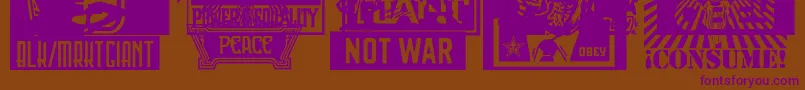 Obeyxl1Caps Font – Purple Fonts on Brown Background