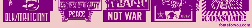 Obeyxl1Caps Font – Purple Fonts on Pink Background