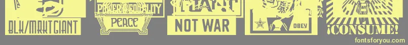 Obeyxl1Caps Font – Yellow Fonts on Gray Background
