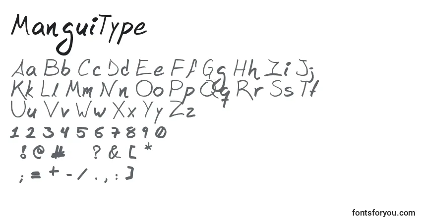 Fuente ManguiType - alfabeto, números, caracteres especiales