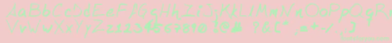 ManguiType Font – Green Fonts on Pink Background