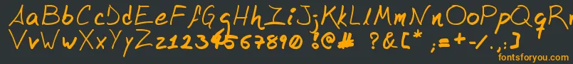 ManguiType-Schriftart – Orangefarbene Schriften auf schwarzem Hintergrund