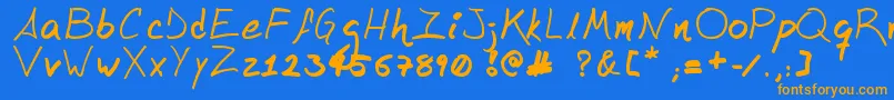 ManguiType Font – Orange Fonts on Blue Background