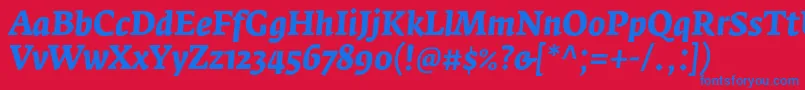 FedraserifaproBolditalic Font – Blue Fonts on Red Background