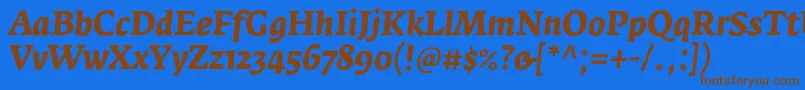 FedraserifaproBolditalic Font – Brown Fonts on Blue Background