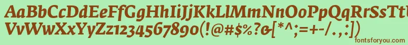 FedraserifaproBolditalic Font – Brown Fonts on Green Background