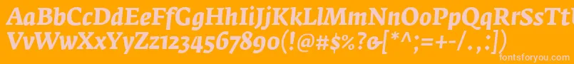 More about FedraserifaproBolditalic Font FedraserifaproBolditalic Font – Pink Fonts on Orange Background
