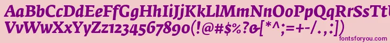 FedraserifaproBolditalic Font – Purple Fonts on Pink Background
