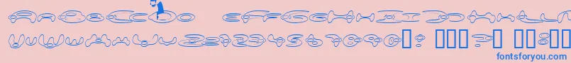 AlienationOutline-Schriftart – Blaue Schriften auf rosa Hintergrund