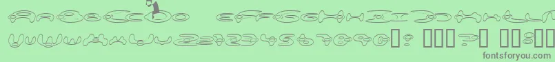 AlienationOutline Font – Gray Fonts on Green Background