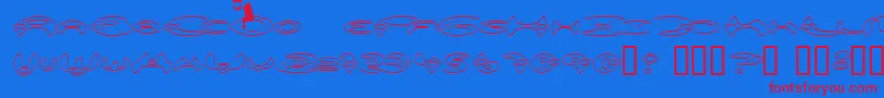 AlienationOutline Font – Red Fonts on Blue Background