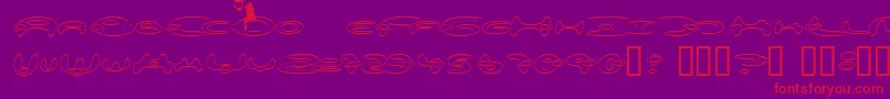 AlienationOutline Font – Red Fonts on Purple Background