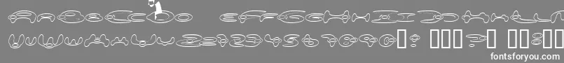 AlienationOutline-fontti – valkoiset fontit harmaalla taustalla