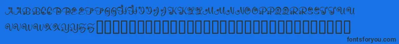 KrSnowflake2-fontti – mustat fontit sinisellä taustalla