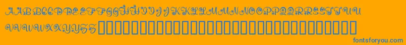 KrSnowflake2 Font – Blue Fonts on Orange Background