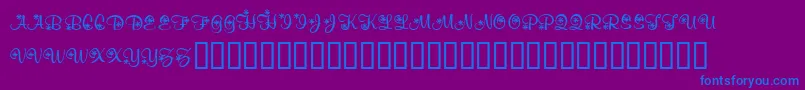 KrSnowflake2-Schriftart – Blaue Schriften auf violettem Hintergrund