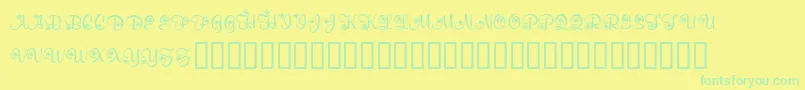KrSnowflake2 Font – Green Fonts on Yellow Background