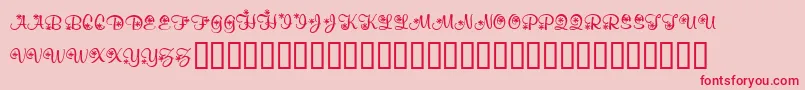 KrSnowflake2 Font – Red Fonts on Pink Background