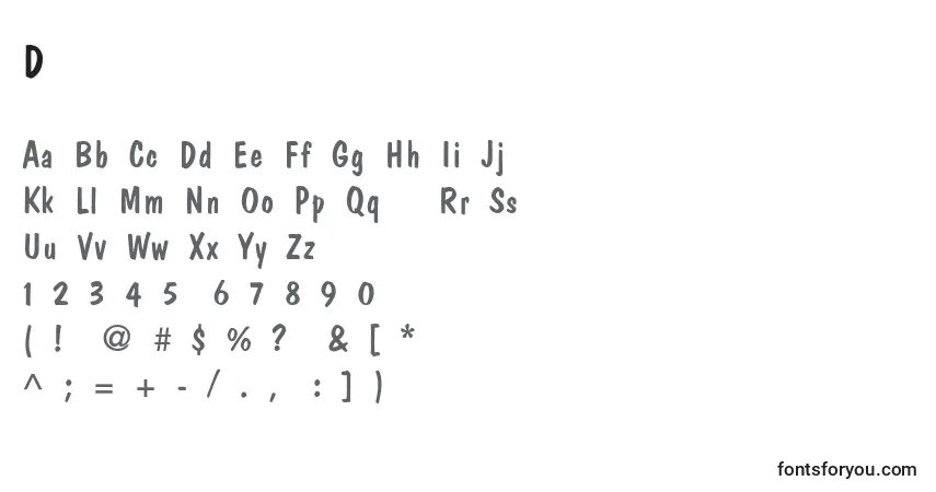 Schriftart DomcasualLight – Alphabet, Zahlen, spezielle Symbole