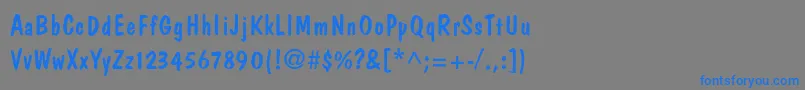 フォントDomcasualLight – 灰色の背景に青い文字