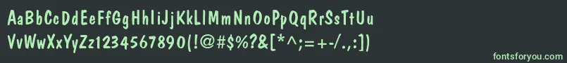 フォントDomcasualLight – 黒い背景に緑の文字