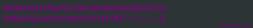 Czcionka DomcasualLight – fioletowe czcionki na czarnym tle