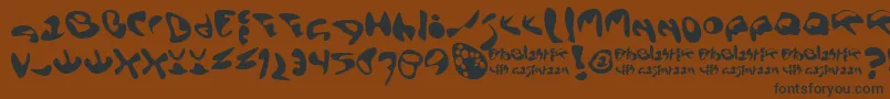 Ectoblaster-Schriftart – Schwarze Schriften auf braunem Hintergrund