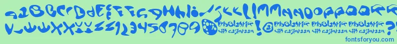 Ectoblaster-fontti – siniset fontit vihreällä taustalla