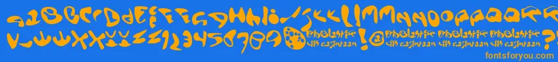 Ectoblaster Font – Orange Fonts on Blue Background