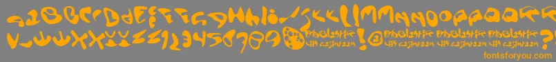 フォントEctoblaster – オレンジの文字は灰色の背景にあります。