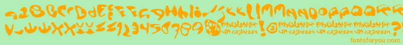 Ectoblaster Font – Orange Fonts on Green Background