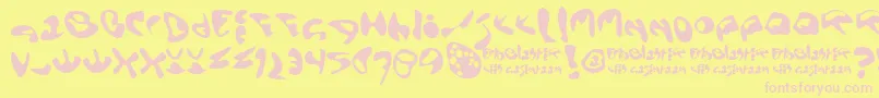 Ectoblaster Font – Pink Fonts on Yellow Background